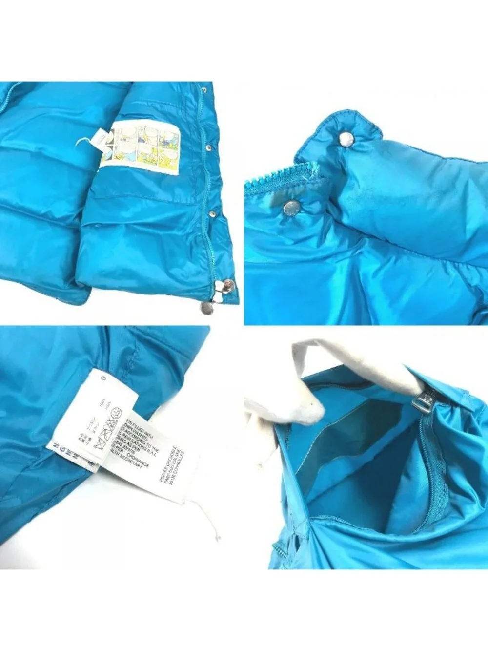 Moncler Down Vest Logo Patch Nylon Blue
